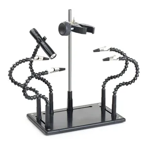 5-Arm Flexible Soldering Third Hand with Crocodile Clips, Clamp and Light