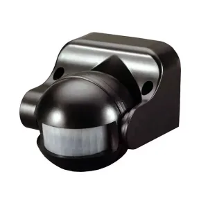 IP44 infrared motion sensor, black, with dusk sensor and timer