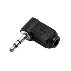 Right-angle 3.5 mm stereo jack plug