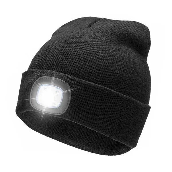 Rechargeable LED Light Cap - Black - Image 1
