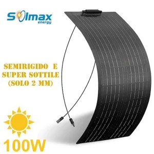 Semi-Flexible Monocrystalline Solar Panel 12V - 100 W