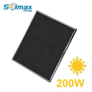 FULL BLACK Monocrystalline Solar Panel 12V-200W 110x89cm