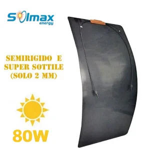 Semi-Rigid Monocrystalline Solar Panel 12V-80W - 1165x356x2mm