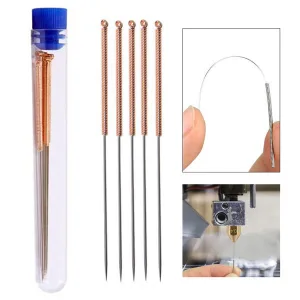 Set of 5 needles for cleaning 0.5 mm 3D printer nozzles