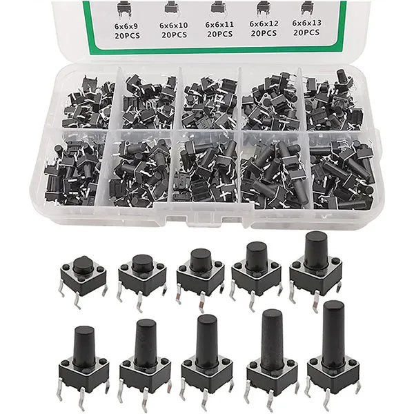 Plastic Box with 200 Assorted 6x6mm Pushbuttons - Image 3