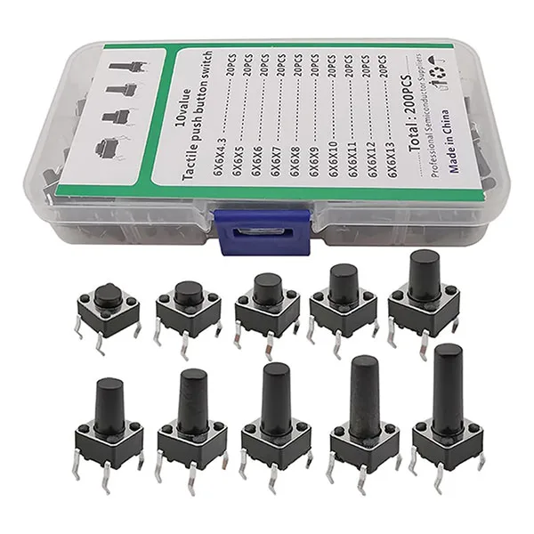 Plastic Box with 200 Assorted 6x6mm Pushbuttons - Image 4