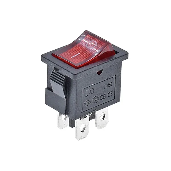 ON/OFF switch with red indicator light - 10A/250V - Image 1