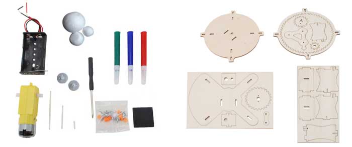 Sun-Earth-Moon educational kit - contents