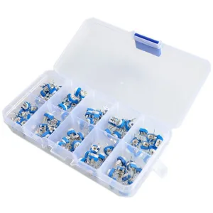Box of 100 horizontal trimmers - 10 values from 500 to 1 Mohm