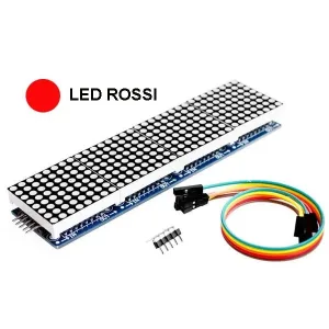 4 x 8x8 LED Matrix Display with MAX7219 - Red LEDs