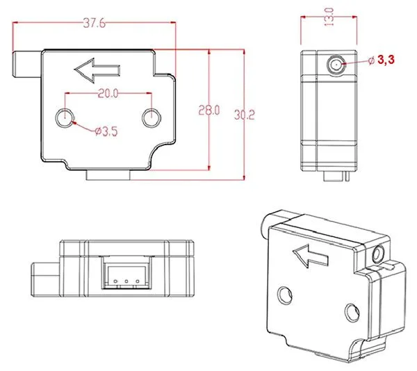 Filament runout switch module for 3D printers - 3 mm filament - Image 3