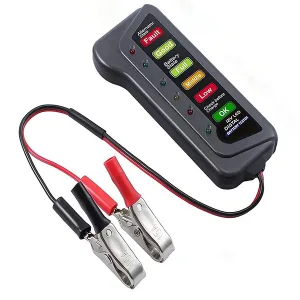 12V Digital Battery and Alternator Tester for Cars/Motorcycles - 6 LEDs