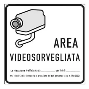VIDEO SURVEILLANCE AREA STICKER 12x12 cm