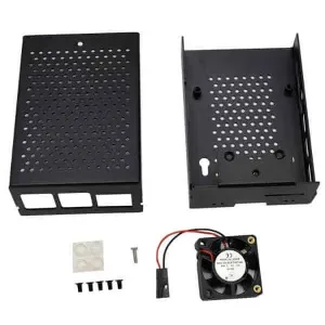 Aluminium Case with Fan for Raspberry Pi 4 - Black