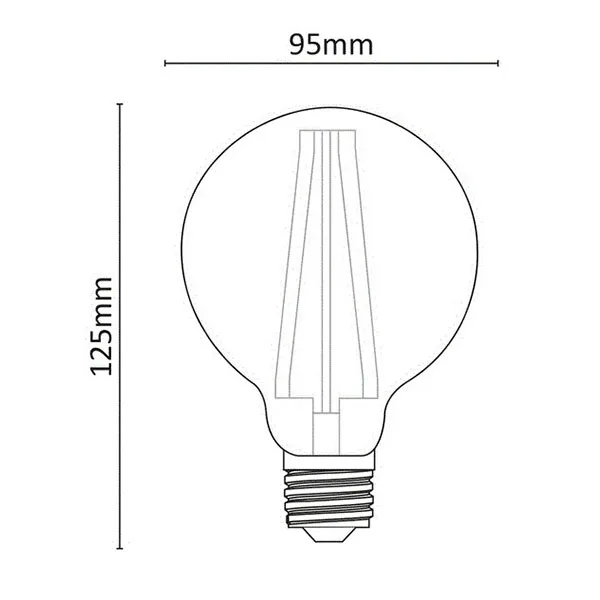 Vintage LED Bulb 750 lumen - 6W - E27 - G95 - Image 3