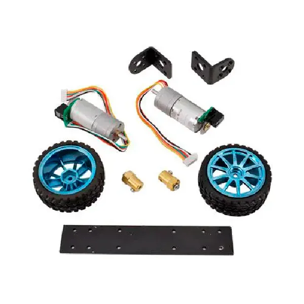 Set of 2 wheels with gearmotor+encoder and brackets - Image 1