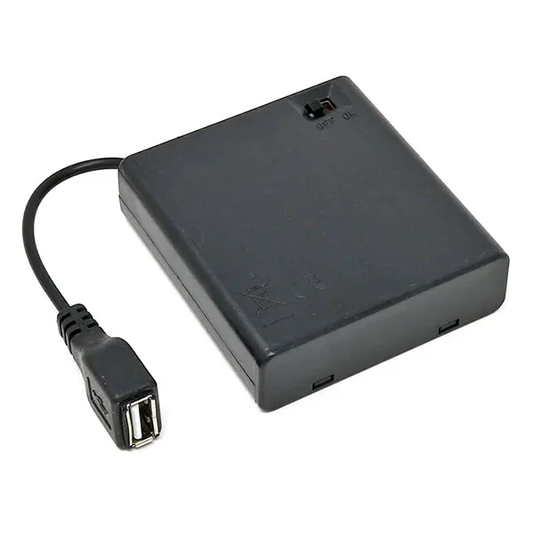 4 x AA Battery Holder with USB-A Output, Cover and Switch - Image 3