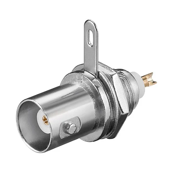 Panel-mount BNC socket 50 Ohm with gold-plated contacts - Image 1