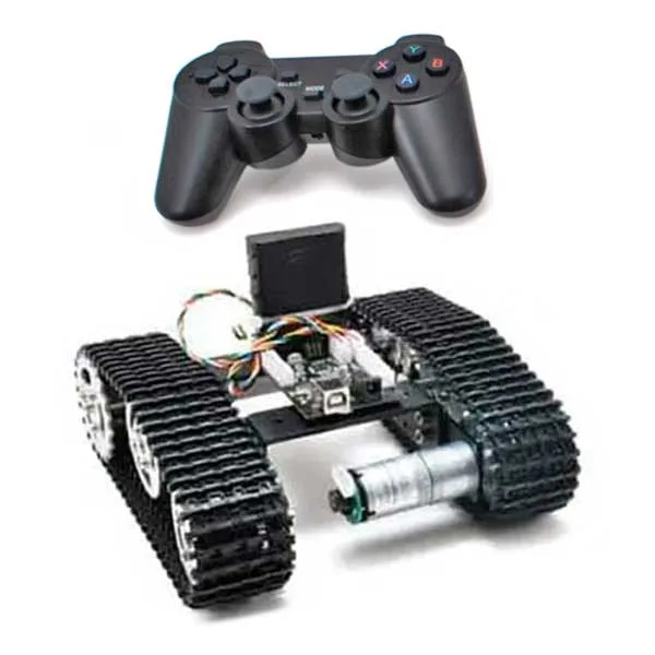 Tracked robot with electronics, DC motors and wireless controller - Image 1