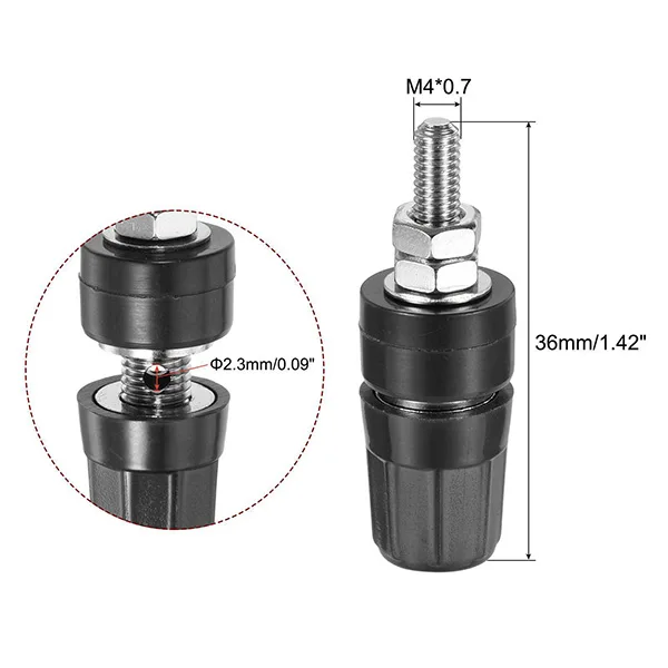 Panel-mount insulated binding post - Black - 20A - Image 5