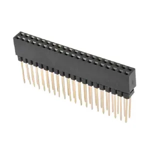 Female header connector 2x20 long pins, 2.54mm pitch