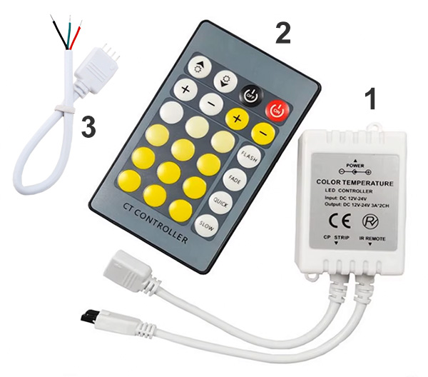 Driver for dimmable white LED strips - full control over colour and brightness