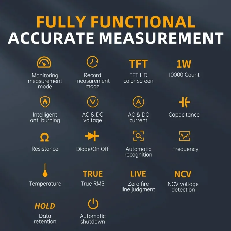 Professional True RMS AC/DC Multimeter – Voltage, Current, Resistance and NCV Tester - Image 11