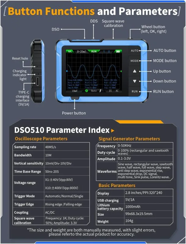 10MHz Digital Oscilloscope with Built-in Signal Generator - Image 4