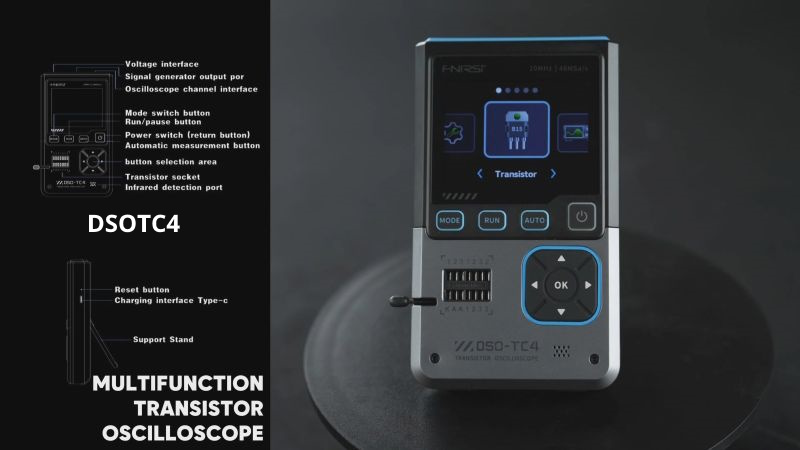 The DSOTC4 is a compact 3-in-1 oscilloscope