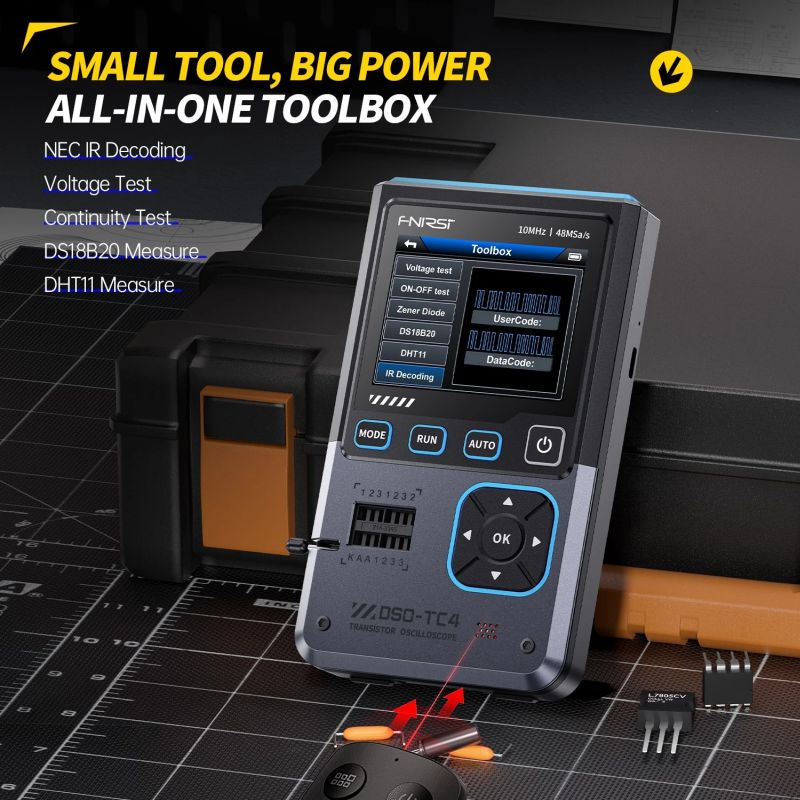 The DSOTC4 is a compact 3-in-1 oscilloscope