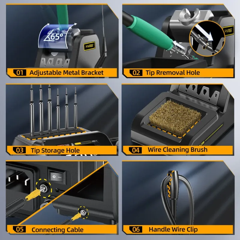 200W Fast-Heating Soldering Station with TFT Display - Image 5