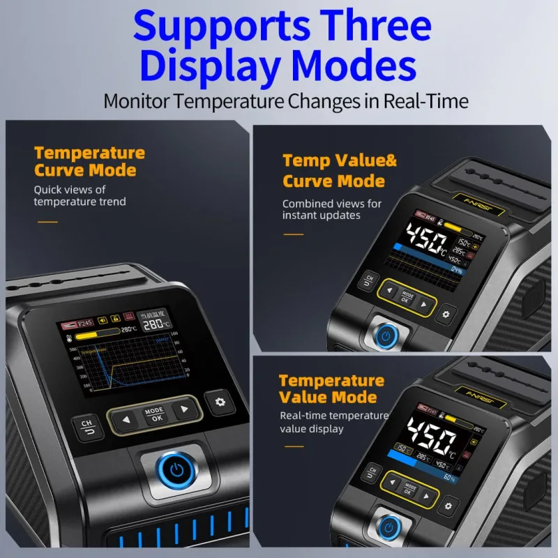 200W Fast-Heating Soldering Station with TFT Display - Image 9