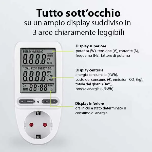 Professional Plug-In Energy Consumption Meter - 16 A / 3680 W - Image 10