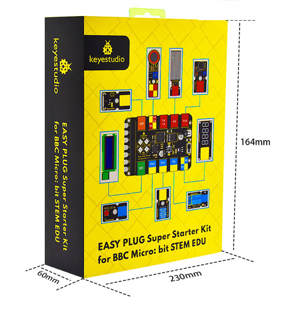 Complete Keyestudio EASY PLUG kit with micro:bit and sensors for STEM and coding