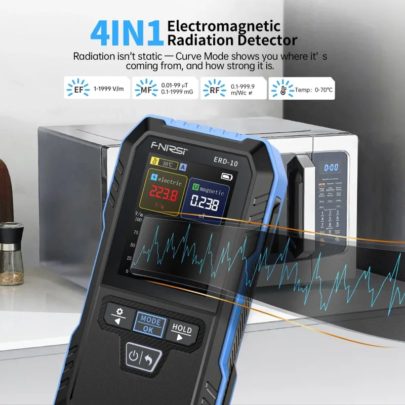 4-in-1 Electromagnetic Radiation Detector with 2.4″ Color Display - Image 4