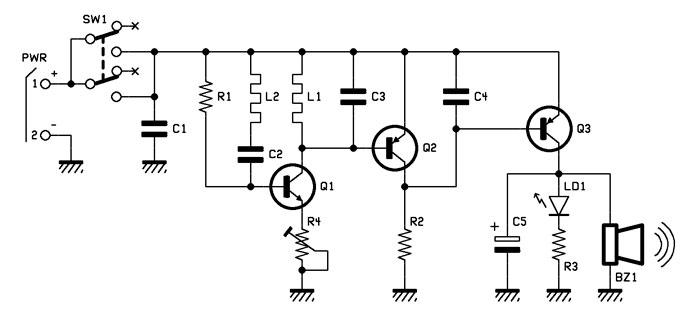 FK027 - Metal detector kit - Wiring diagram