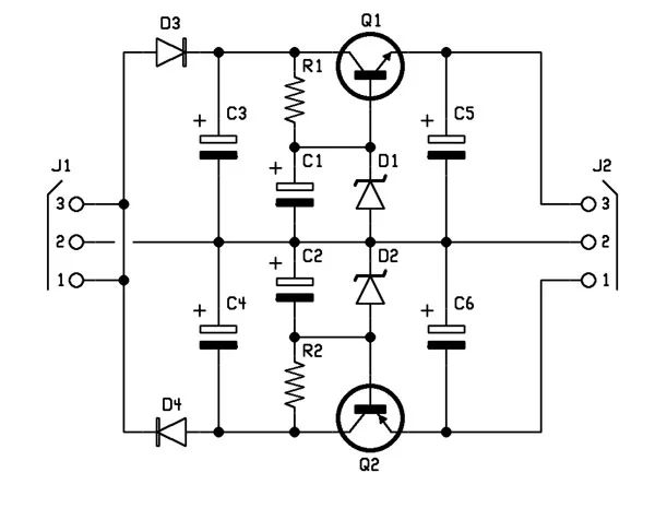 Alimentatore duale essenziale - schema elettrico