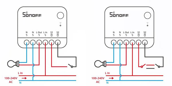 Sonoff MINIR4 compact 10A WiFi smart switch, remote control, Alexa/Google compatible