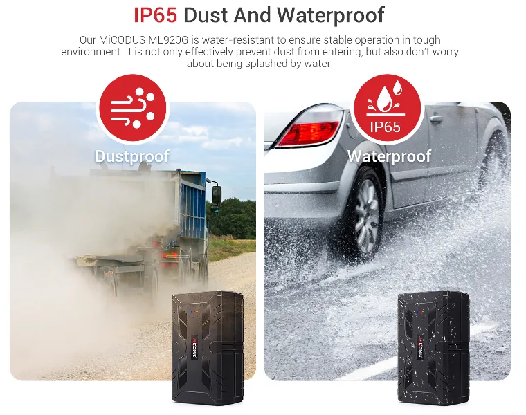 IP65-rated GPS locator