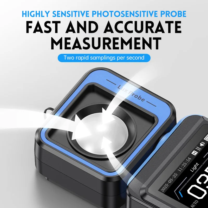 Close-up of the FSFPM02 light meter's silicon photosensitive probe