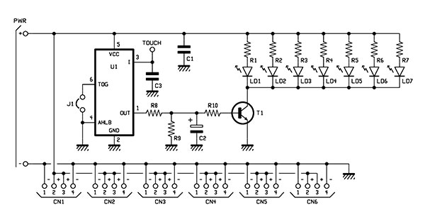 Touch module with 7 LEDs
