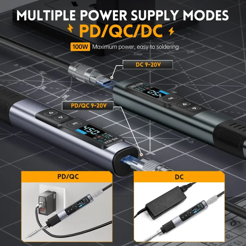 100W USB-C Portable Soldering Iron with IPS Display - Image 3