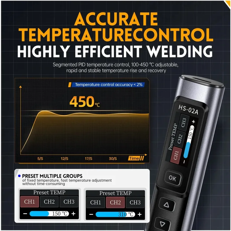 100W USB-C Portable Soldering Iron with IPS Display - Image 8