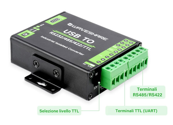 Industrial USB converter with FT232RNL digital isolation – USB to RS232/RS485/RS422/TTL