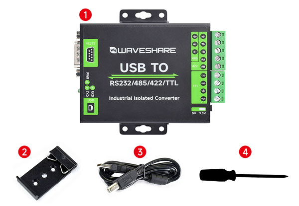 Industrial USB converter with FT232RNL digital isolation – USB to RS232/RS485/RS422/TTL