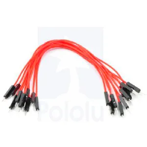 Male-Male Jumper Wires, Red - 10 cm