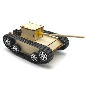 Educational Wooden Tank Kit with Rubber Tracks