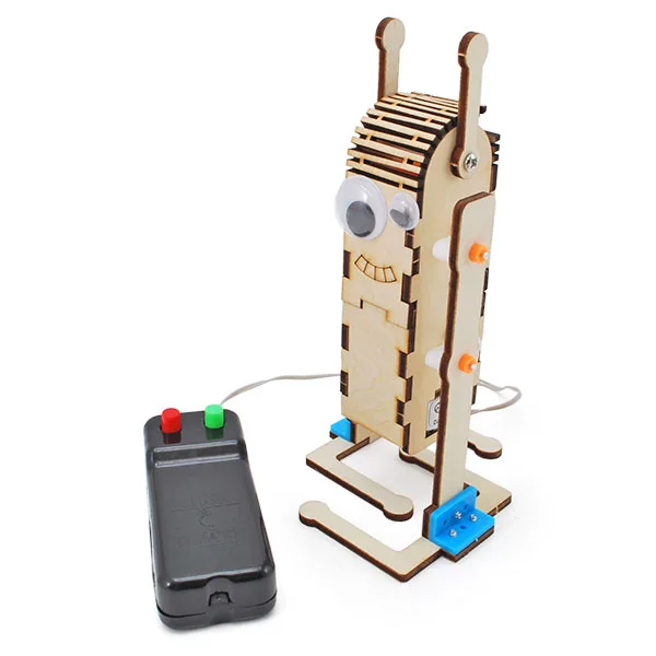 Wooden Bipedal Robot Educational Kit with Wired Remote Control - Image 3