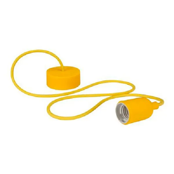 Ceiling Pendant with Cable and E27 Lampholder - Yellow - Image 1