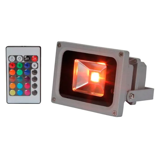 Outdoor RGB LED Floodlight IP65 with IR Remote Control - 10 W - Image 1